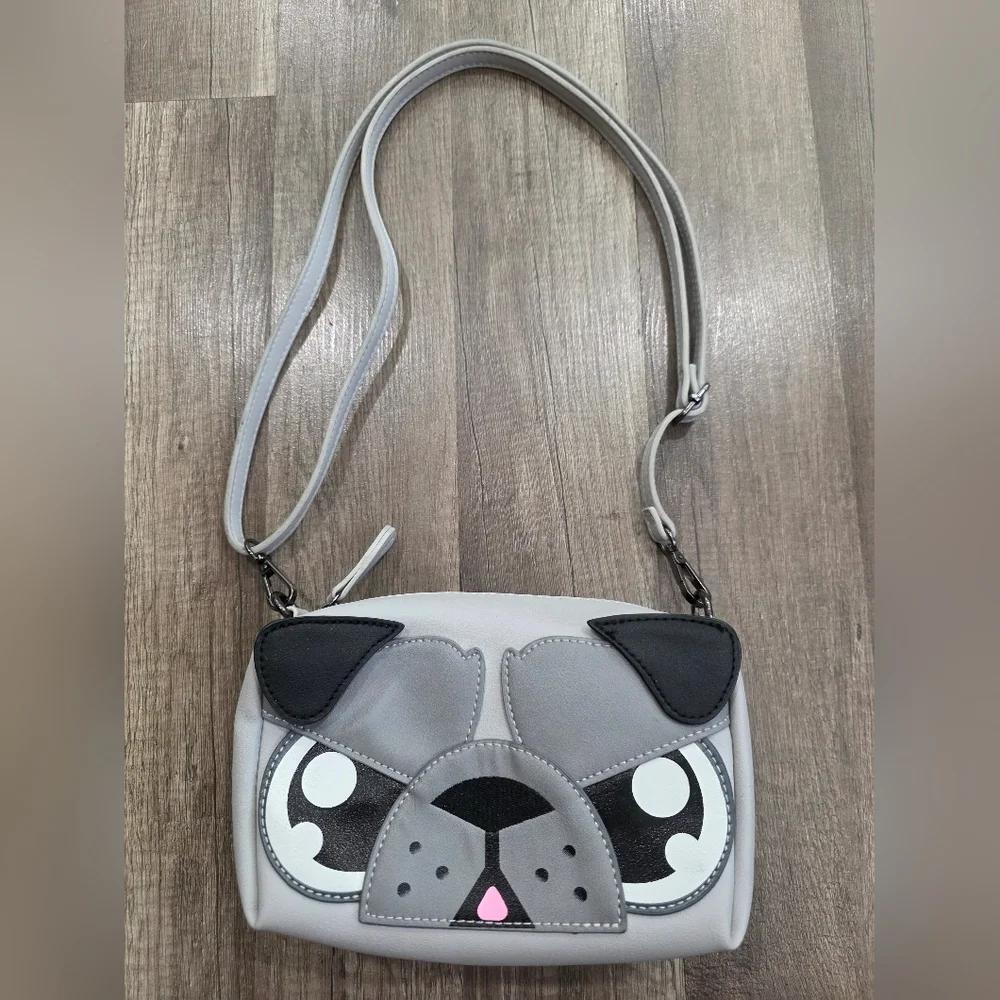 BMC Pug Dog BULL Terrier Grey Dog Crossbody Bag Y2k Kawaii